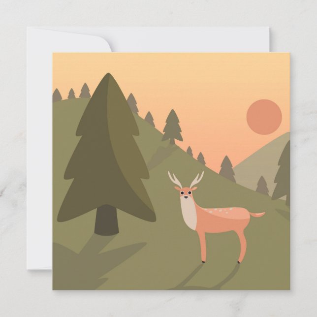 Convite Landscape Deer Mountain Wilset Park Sunset Po (Frente)