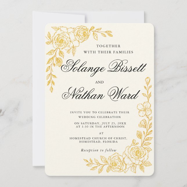 Convite 'Language of Love' All-in-One Wedding Invitation (Frente)