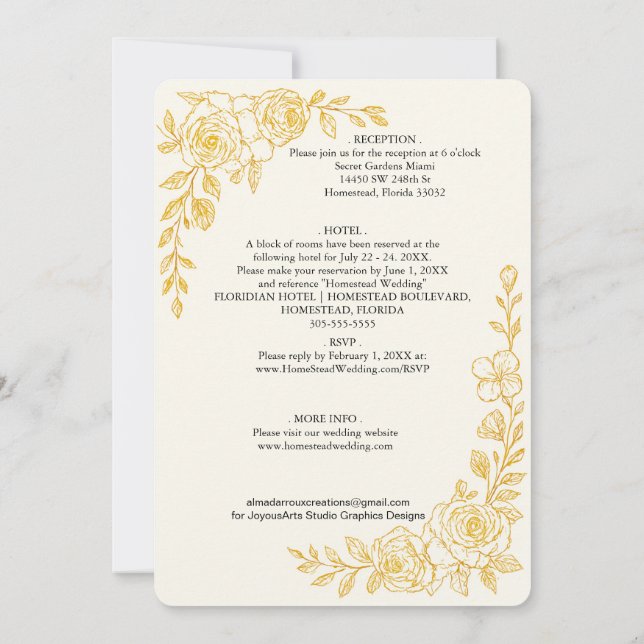 Convite 'Language of Love' All-in-One Wedding Invitation (Verso)
