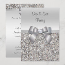 Lantejoulas Prateadas Glamourosas Arco Sip & See