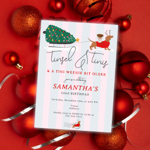 Convite Lantejoulas & Tinis Um Pouquinho de Natal Aniversá