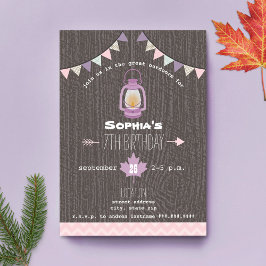 Convite Lanterna acampando ao ar livre Festa de aniversári