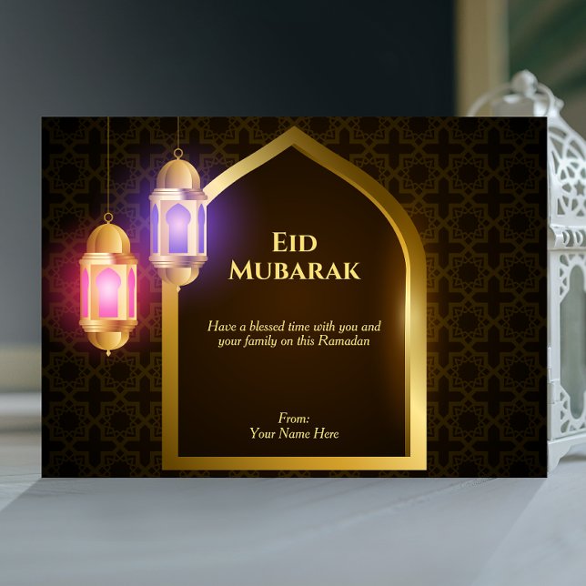 Convite Lanterna com padrão árabe e janela de ouro (Criador carregado)