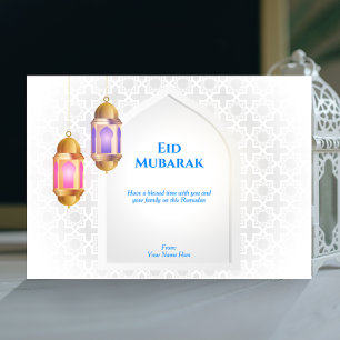 Convite Lanterna com padrão árabe e uma janela   Branco