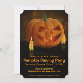 Convite Lanterna de Abóbora Halloween com Velas