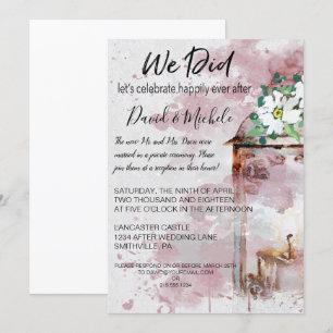 Convite Lanterna de Cor de Água & Flores Festa Pós-Casamen