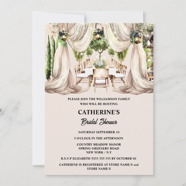 Convite Lanterna de mesas de vinhas frescas (Frente)