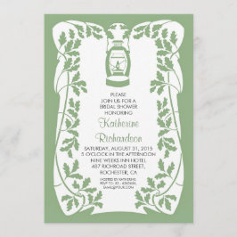 Convite Lanterna de óleo e chá de panela rústico de árvore