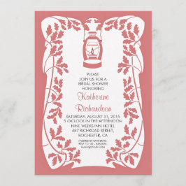 Convite Lanterna de óleo e chá de panela rústico de árvore