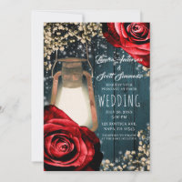 Lanterna Rustic Glow com Rosas Vermelhas e Casamen
