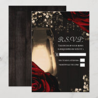 Lanterna Rustic Glow & Rosas Vermelhas Escuras RSV