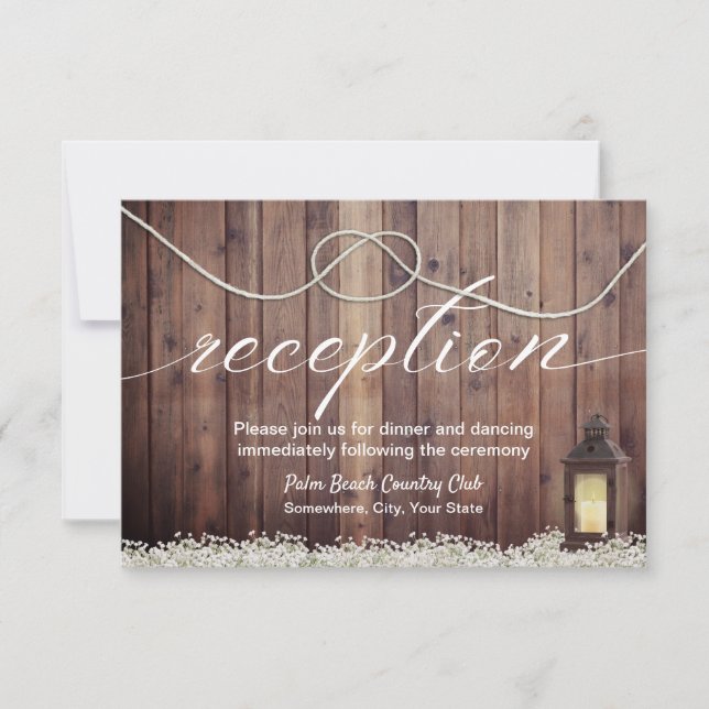 Convite Lanterna Rústica Casamento Recepção Nó Corrediço (Frente)