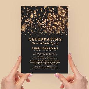 Convite Lanternas Chinesas Celestiais de Memória Funeral