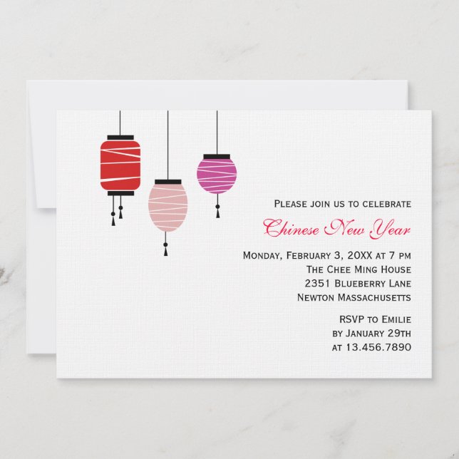 Convite Lanternas do Ano Novo Chinês (Frente)