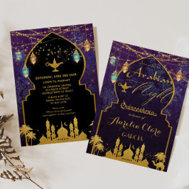 Convite Lanternas Exóticas da Noite Árabe Quinceañera Alad