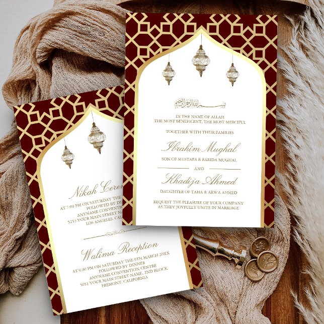 Convite Lanternas Marrom Dourado Penduradas Casamento Muçu (Criador carregado)