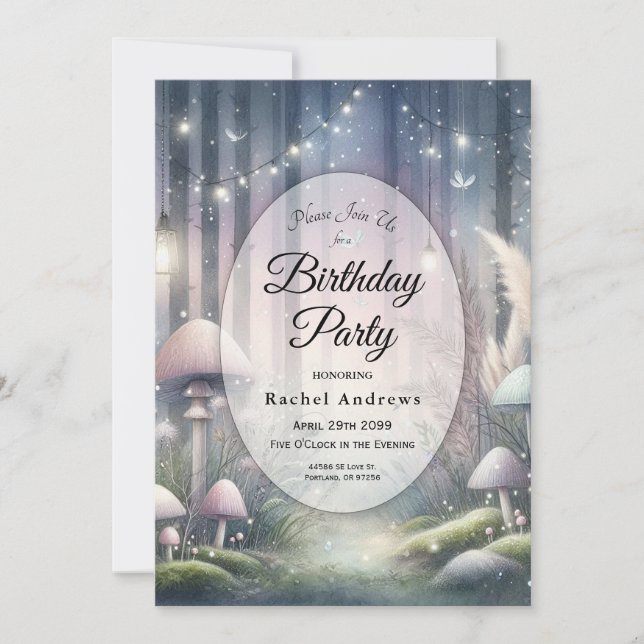 Convite Lanternlight Sonha Floresta Encantada (Frente)