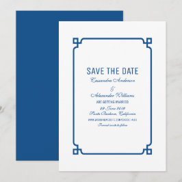 Convite Lapis Azul Deco Chic Salve a Data