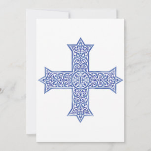 Convite Lapis Azul Premium Cruz Copta Arte