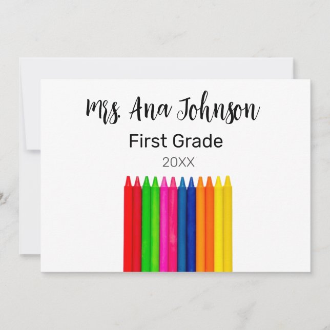 Convite Lápis de volta às aulas adicionar nome série turma (Frente)