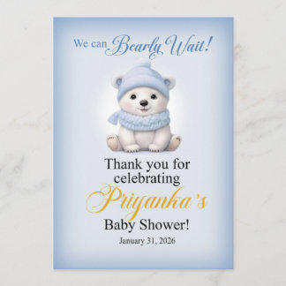 Convite LAQUITA polar bear Baby Shower sign for Priyanka
