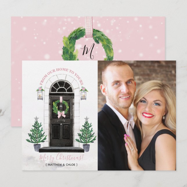 Convite Lar para as Festas Carta de Natal para Foto (Frente/Verso)