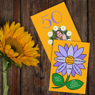 Convite Laranja 50º Aniversário Simples