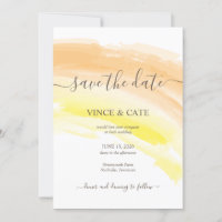 Laranja Amarelo Splash Aquarela Casamento