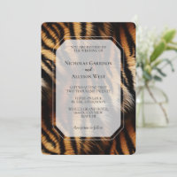 Laranja Black Tiger Stripes Animal Print Casamento