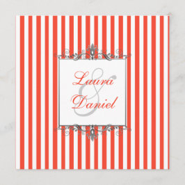 Convite Laranja, Branco, Cinzas Prateadas Rolha Convidar