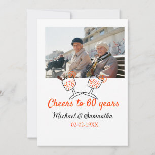 Convite Laranja comemora 60 anos de casamento aniversário