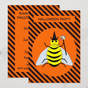 Convite Laranja de Bruxa Mágica de Feiticeira de Hallowee