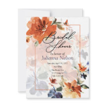 Laranja e azul de aquarela floral