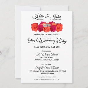 Convite Laranja e Brilhante-Rosa e Brilhância