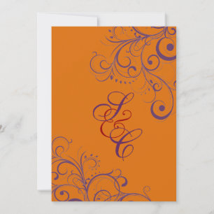 Convite Laranja + Enfeite Ornamental de Ameixa