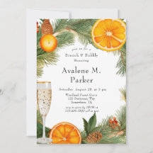 Laranja Fatia Pine Wreath Brunch e Bubble