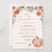 Laranja Floral Pequeno Chá de fraldas Pumpkin Ging