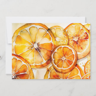 Convite Laranja Fruta Citrus Summer Splash Watercolor