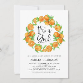 Convite Laranja Fruta Verão É um Chá de fraldas