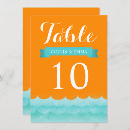 Convite Laranja No Mar Números De Mesa Náutica