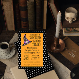 Convite Laranja para o Dia das Bruxas de Boa Hora