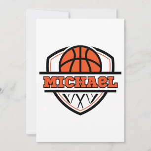 Convite Laranja Preto Legal Basquete Esportes