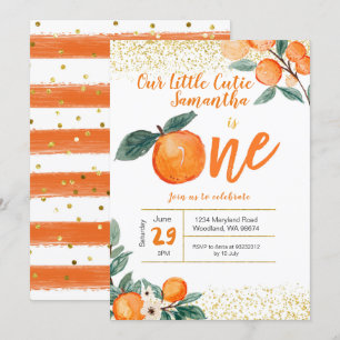 Convite Laranja Primeiro Aniversário