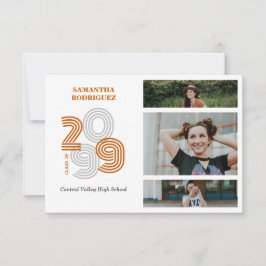 Convite Laranja Queimada Retroativa Números Grandes De 3 F