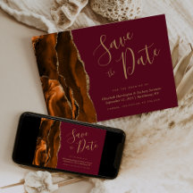 Laranja Queimado Dourado Ágata Burgundy Salve a Da
