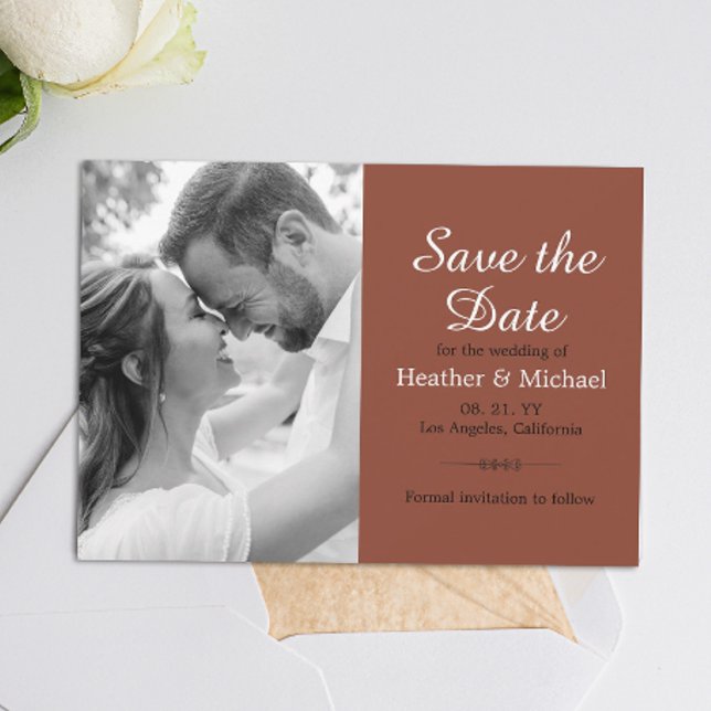 Convite Laranja Queimado Moderno Salve a Data Código QR Ca (Simplify your RSVP with our QR code save-the-date, adding an unforgettable touch to your special day)