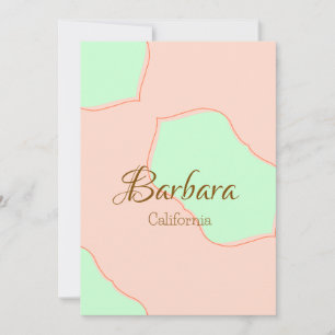 Convite Laranja verde pastel boho adicionar nome lugar rús