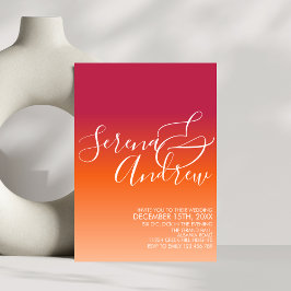 Convite Laranja Viva Magenta Moderna