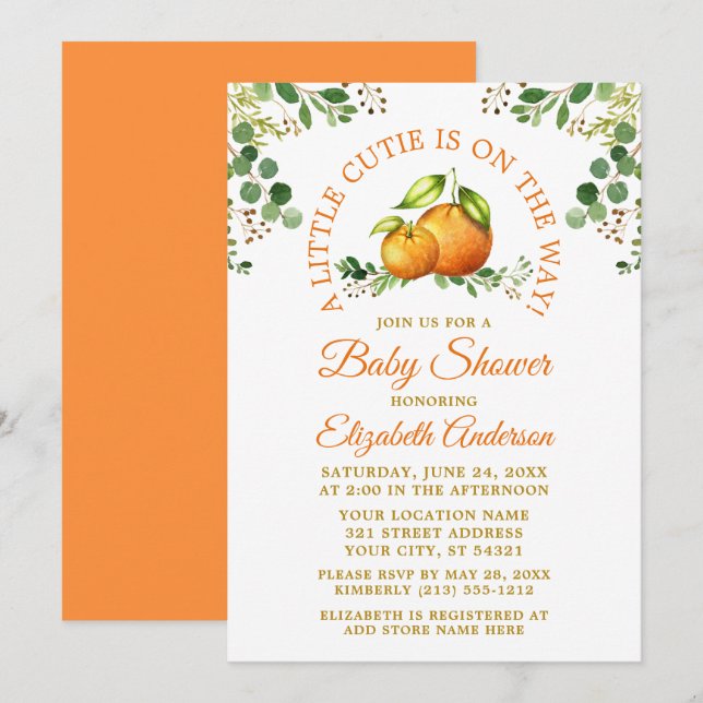 Convite Laranjas Aquáticas Cultivam Um Pequeno Chá (Frente/Verso)