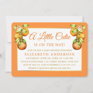 Convite Laranjas Aquáticas Um Pequeno Chá de fraldas Doura